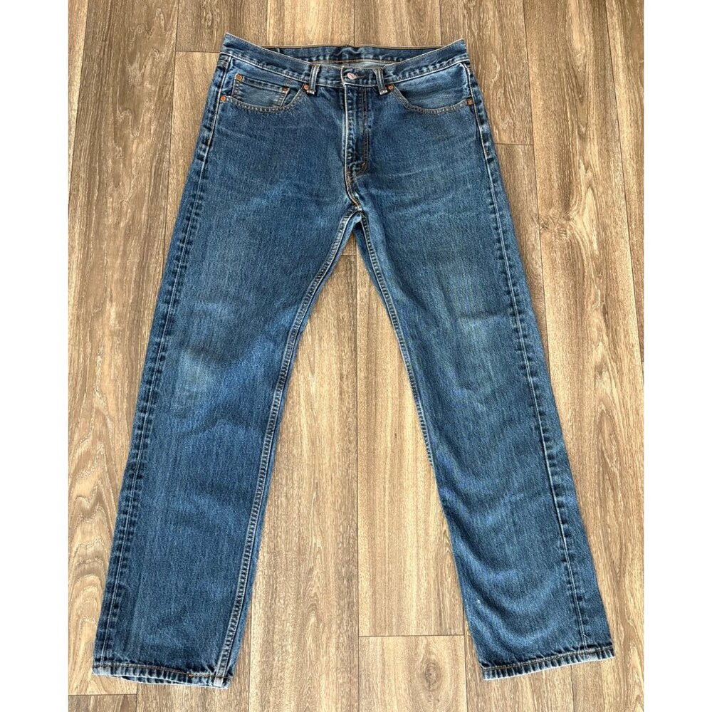 LEVI'S 505 MENS DENIM BLUE JEANS 36X34 CASUAL - WORK - LONG